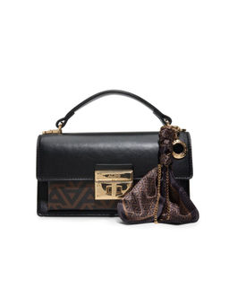 Aldo - Black Synthetic Printed Handbag with Detachable Strap