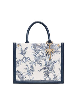 Aldo - Navy Blue Synthetic Printed Handbag with Detachable Strap