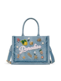 Aldo - Blue Synthetic Self Design Handbag with Detachable Strap