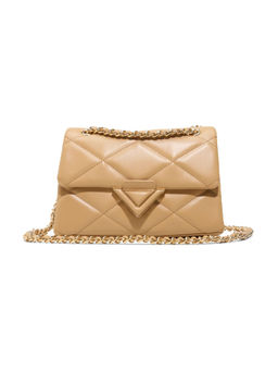 Aldo - Beige Synthetic Textured Slingbag