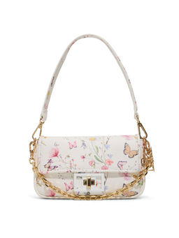 Aldo - White Synthetic Printed Handbag with Detachable Strap