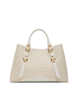 Aldo - Beige Synthetic Printed Handbag with Detachable Strap