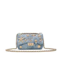 Aldo - Blue Synthetic Self Design Slingbag