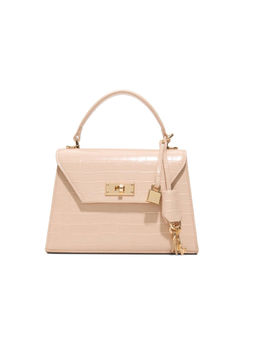 Aldo - Pink Synthetic Textured Handbag with Detachable Strap