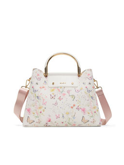 Aldo - White Synthetic Printed Handbag with Detachable Strap
