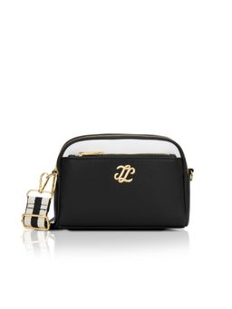 Lavie Signature - Black Synthetic Leather Colorblock Slingbag with Detachable Strap