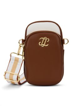 Lavie Signature - Tan Synthetic Leather Colorblock Slingbag with Detachable Strap