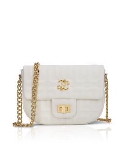 Lavie Signature - Off White Synthetic Leather Textured Slingbag