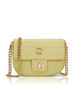 Lavie Signature - Yellow Synthetic Leather Textured Slingbag