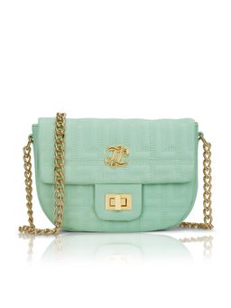 Lavie Signature - Green Synthetic Leather Textured Slingbag