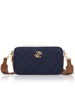 Lavie Signature - Navy Blue Synthetic Leather Textured Slingbag