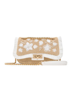 Aldo - Beige Textile Embroidered Slingbag