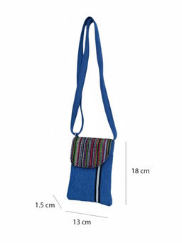 THE PURANI JEANS - Blue Jute Solid Slingbag