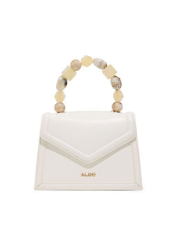 Aldo - White Synthetic Solid Handbag with Detachable Strap
