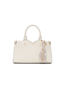 Aldo - White Synthetic Solid Handbag with Detachable Strap