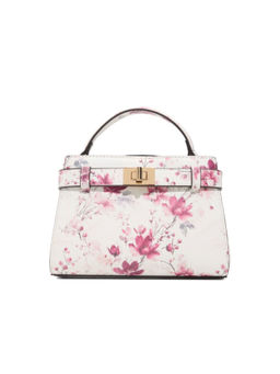 Aldo - White Synthetic Floral Handbag with Detachable Strap