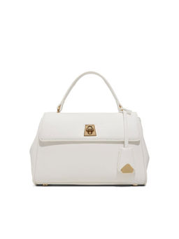 Call It Spring - White Synthetic Solid Handbag with Detachable Strap