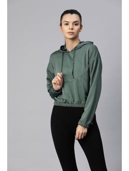 Alcis - Green Women Swift Stride Hooded Sweatshirt