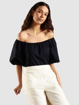 Tommy Hilfiger - Regular Fit Cotton Off-Shoulder Neck Top