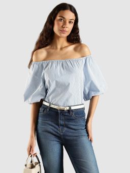Tommy Hilfiger - Regular Fit Cotton Off-Shoulder Neck Top