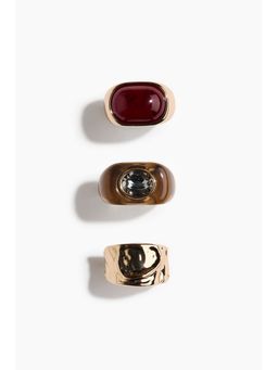 H&M - Women Brown 3-Pack Rings