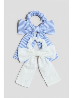 H&M - Girls White 2-Pack Bow Scrunchies