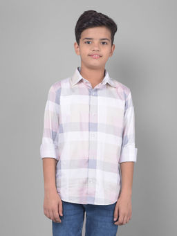 CRIMSOUNE CLUB - Boys Pink Checked Shirt