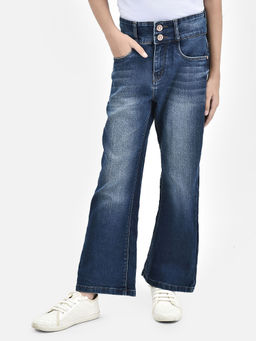 CRIMSOUNE CLUB - Girls Blue Bootcut Jeans