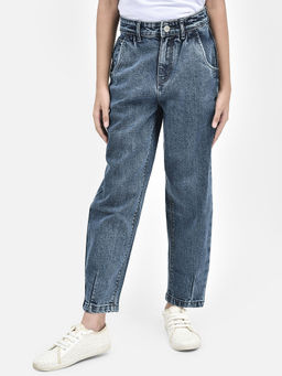 CRIMSOUNE CLUB - Girls Blue Mom Fit Jeans