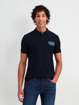 U.S. Polo Assn. Denim Co. - Blue Muscle Fit Pure Cotton Polo T-Shirt