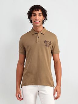 U.S. Polo Assn. Denim Co. - Brown Muscle Fit Brand Print Polo Shirt