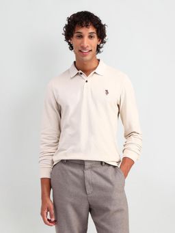 U.S. Polo Assn. Denim Co. - Cream Muscle Fit Pure Cotton Polo Shirt