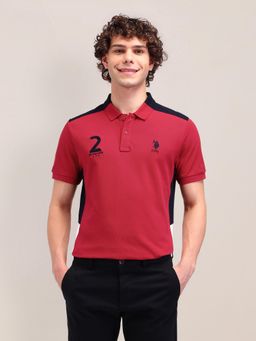 U.S. POLO ASSN. - Red Embroidered Slim Fit Polo Shirt
