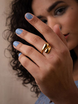 TANN TRIM - High Tide 18 Kt Gold Plated Ring for Women