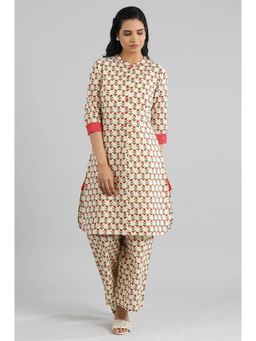 Aurelia - White Floral Kurta And Bottom (Set of 2)