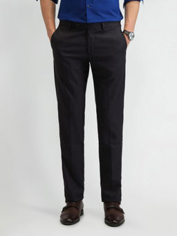 Arrow - Self Design Brown Polyester Trousers