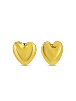 ARVINO - Gold Reflective Heart Studs Earrings