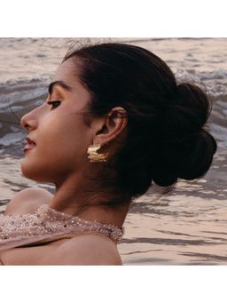 ARVINO - Golden Net Hoops Earrings