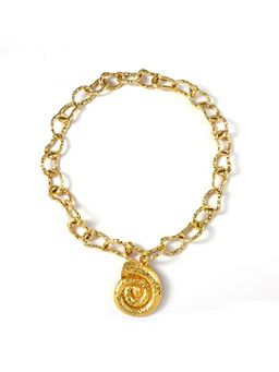 ARVINO - Gold Coral Shell Link Necklace