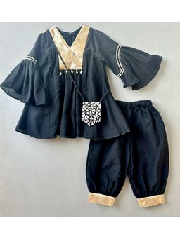 LABEL NEETI - Black Kurti with Salwar and Sling Bag