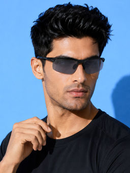 ROYAL SON - Men Sport Polarized Sunglasses Black Lens (Large)-CHI0094-C5