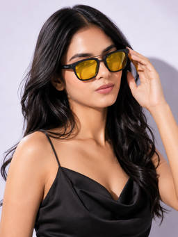 Stood - Yellow Square Uv Coating Full Rim Sunglass-Sg-Std0021-C2