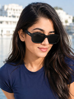 Stood - Black Square Uv Coating Full Rim Sunglass-Sg-Std0025-C1