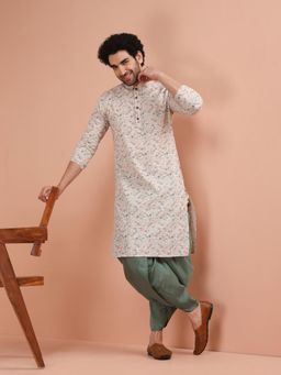 KISAH - Men Multi-Color Printed Kurta with Dhoti (Set of 2)