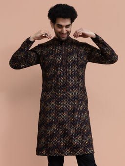 KISAH - Men Multi-Color Embroidered Kurta