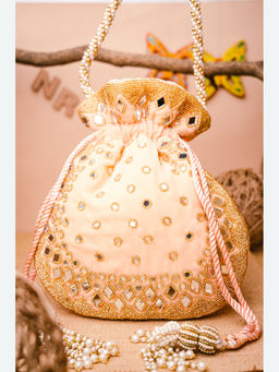 NR by Nidhi Rathi - Embellished Peach Batuas And Potlis