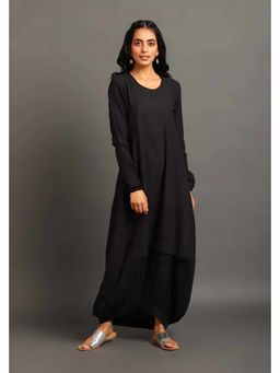 OMAANA - Black Boho Balloon Dress