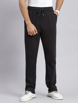 Monte Carlo - Black Solid Regular Fit Lower Track Pant