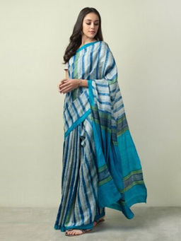 Fabindia - Silk Tussar Hand Block Print Sari