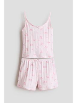 H&M - Girls Pink Pointelle Cotton Pyjamas